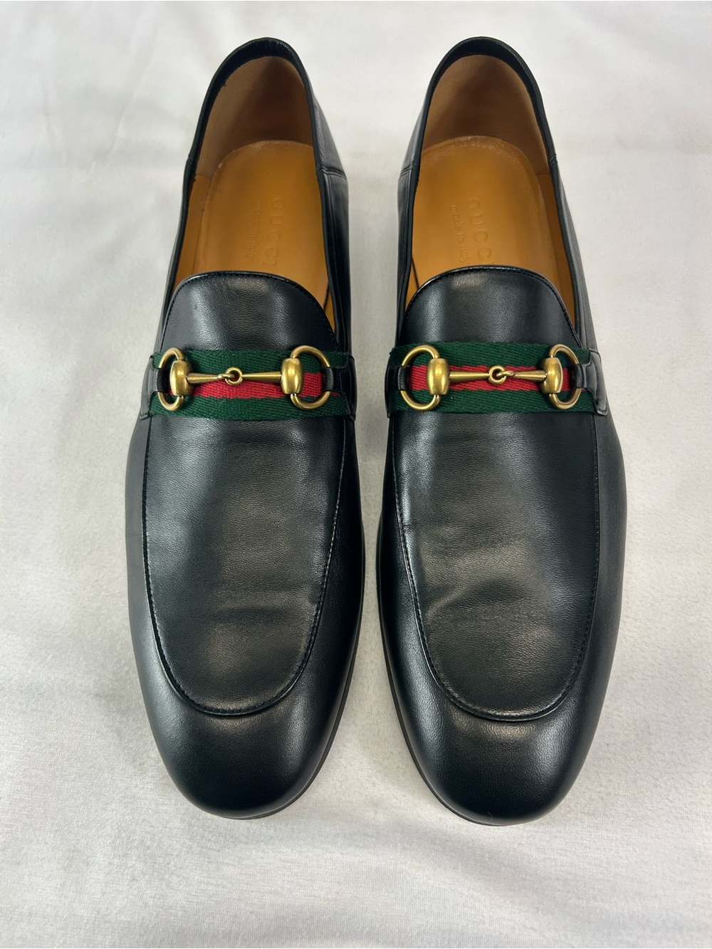 Gucci Web Brixton Leather Loafers - Picture 2 of 8